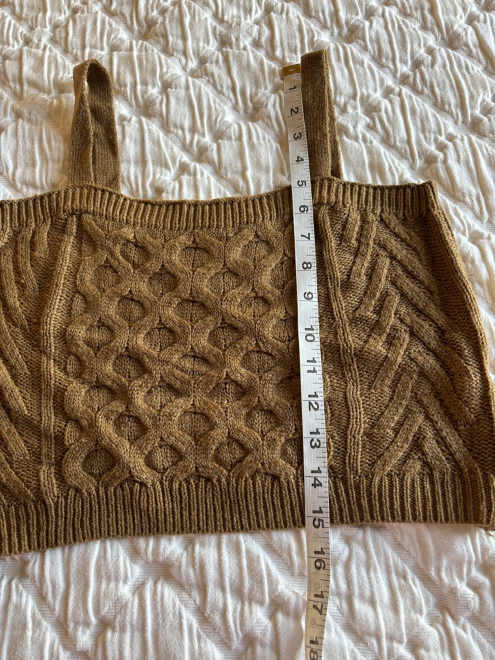 SHEIN Cable Knit Sweater Cropped Tank Top L - Picture 8 of 8